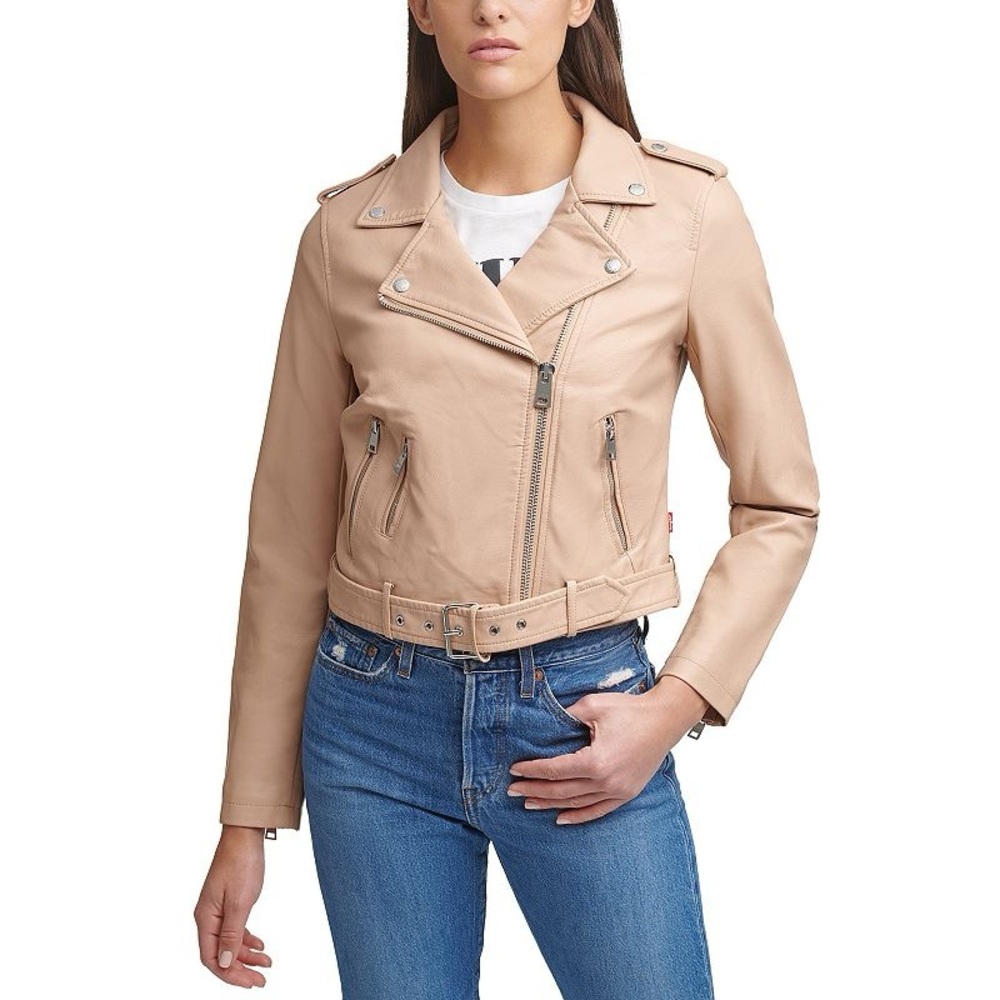 LEVI’S | Water Repellent Faux Leather Fashion Belted Moto Jacket